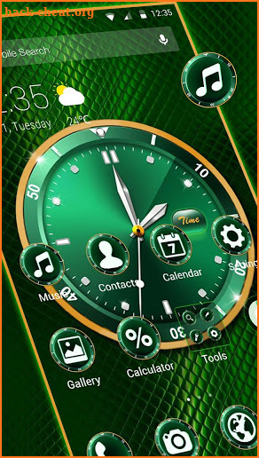 Gold Green Luxury Clock APUS launcher Theme screenshot