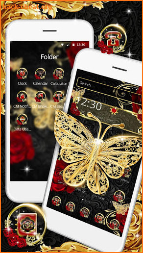 Gold Luxury Butterfly  Rose Theme screenshot