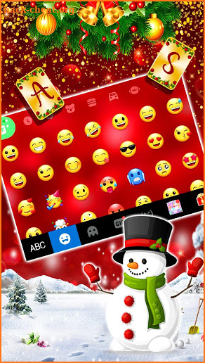 Gold Red Christmas Keyboard Theme screenshot