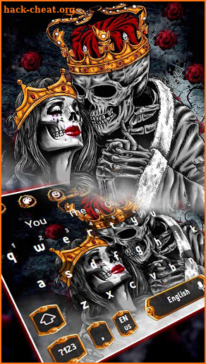 Gold skull King & Queen Keyboard Theme screenshot