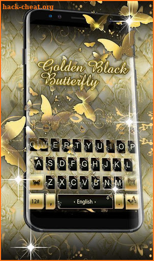 Golden Black Butterfly Keyboard Theme screenshot