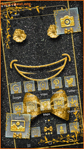 Golden Black Glitter Theme Launcher screenshot