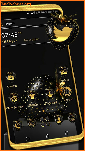 Golden Black Strawberry Launcher Theme screenshot