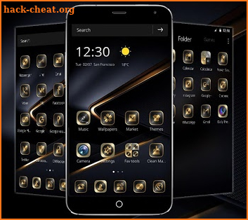 Golden Black Theme for Huawei P10 screenshot