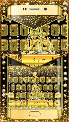 Golden Butterfly Glitter Girl Keyboard screenshot