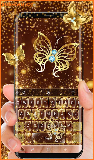 Golden Butterfly Keyboard Theme screenshot