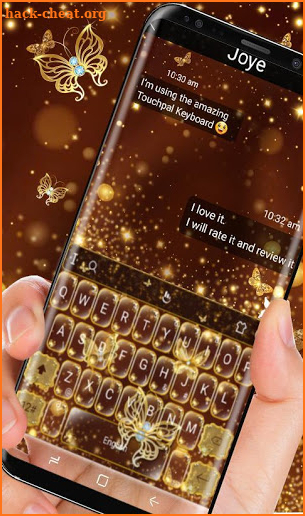 Golden Butterfly Keyboard Theme screenshot