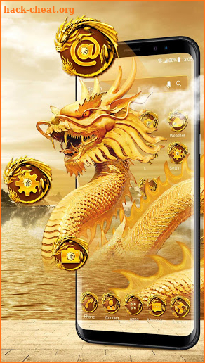 Golden Chinese dragon style launcher screenshot