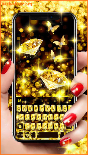 Golden Diamonds Keyboard Background screenshot