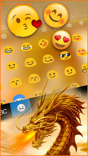 Golden Dragon Flame Keyboard Theme screenshot