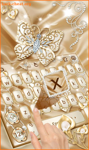 Golden Flower Pearl Keyboard Theme screenshot