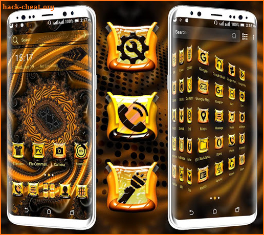 Golden Fractal Shape Launcher Theme screenshot