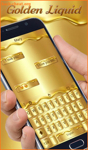 Golden Liquid Keyboard Theme screenshot