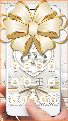 Golden Luxury Bow Silver Bracelet Theme screenshot