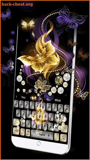 Golden Luxury Butterfly Keyboard screenshot