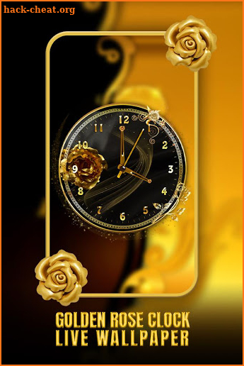 Golden Rose Clock Live Wallpaper screenshot