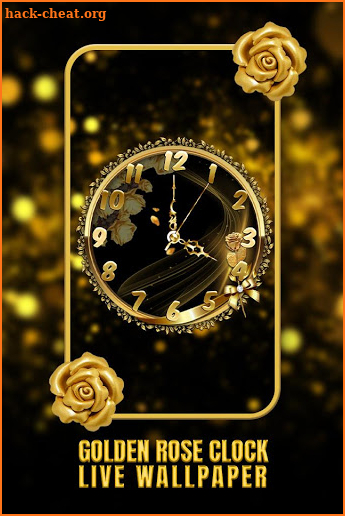 Golden Rose Clock Live Wallpaper screenshot