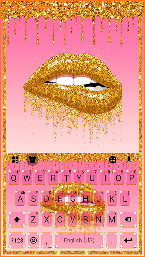 Golden Sexy Lips Keyboard Theme screenshot