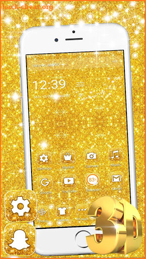 Golden Shiny Glitter Gravity Theme screenshot