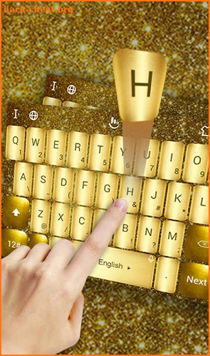 Golden Sparkling Stars Keyboard Theme screenshot