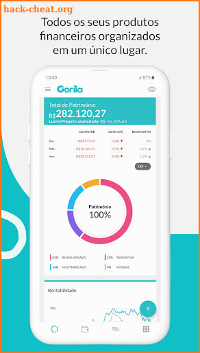 Gorila: gestão de investimento screenshot