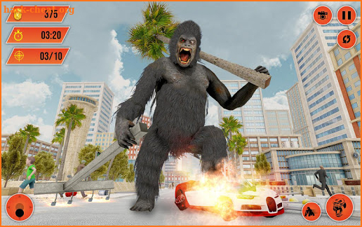 Gorilla City Rampage :Animal Attack Game Free screenshot