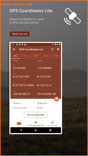 GPS Coordinates Converter Lite screenshot