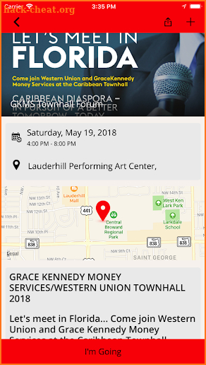 GraceKennedy Money Services FL Events screenshot