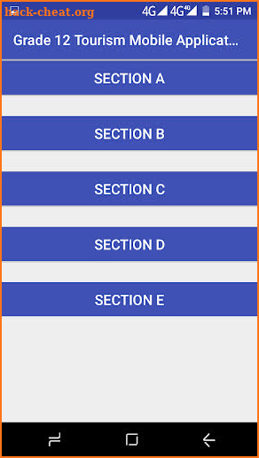 Grade 12 Tourism Mobile Application screenshot