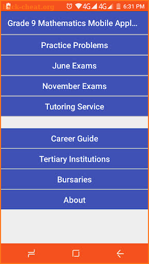 Grade 9 Mathematics Mobile Application screenshot