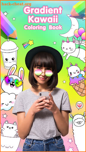 Gradient Kawaii Coloring Book screenshot