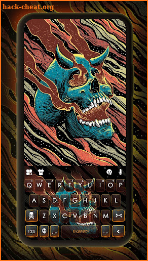 Graffiti Demon Skull Keyboard Background screenshot