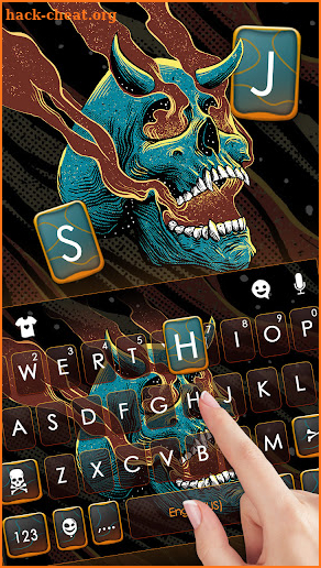 Graffiti Demon Skull Keyboard Background screenshot