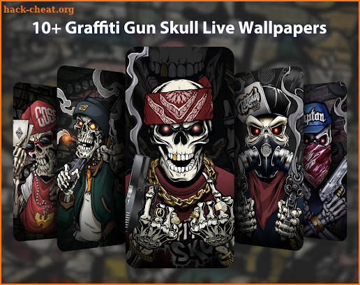 Graffiti Gun Skull Live Wallpaper Themes screenshot