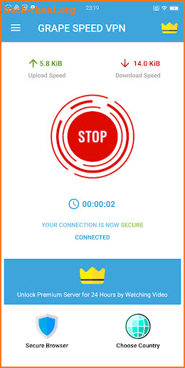 Grape Speed VPN App screenshot