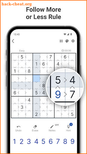 Greater Than Sudoku screenshot