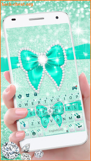 Green Diamond Bow Keyboard Theme screenshot