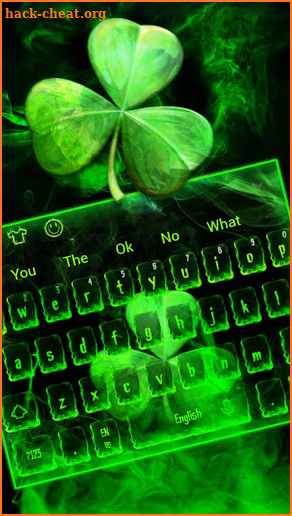 Green Flaming Clover Keyboard Theme screenshot