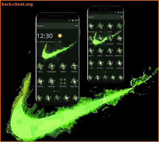 Green Neon Check Mark Theme screenshot