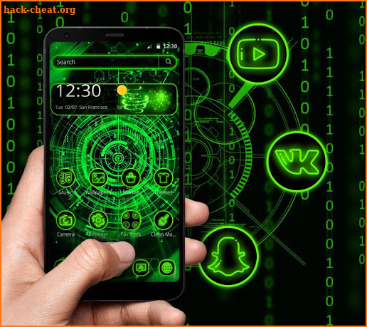 Green Neon Technology Theme screenshot