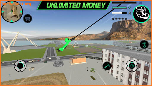 Green Pool Stickman Rope Hero Gangstar Crime screenshot