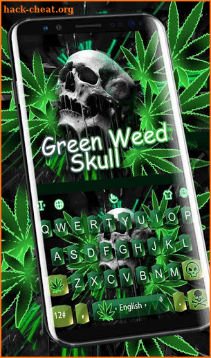 Green Weed Skull Keyboard Theme screenshot