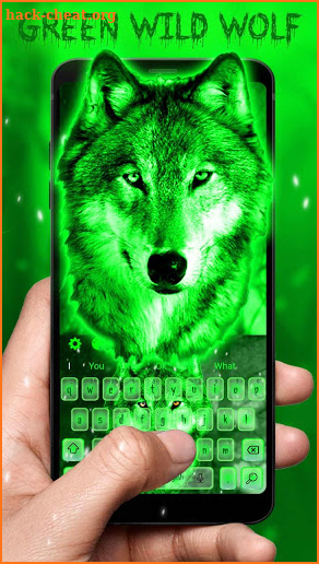 Green Wild Wolf 3D Keyboard Theme screenshot