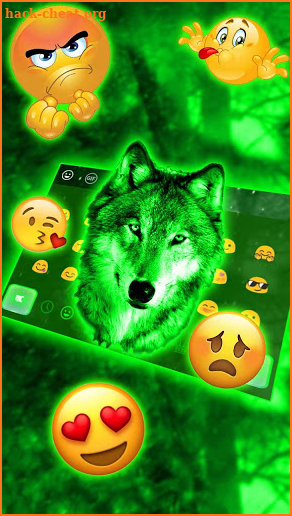 Green Wild Wolf 3D Keyboard Theme screenshot