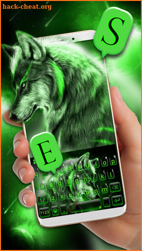 Green Wild Wolf Keyboard Theme screenshot