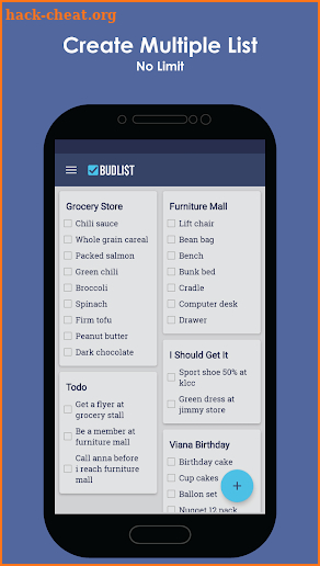 Grocery Shopping List - BudList screenshot