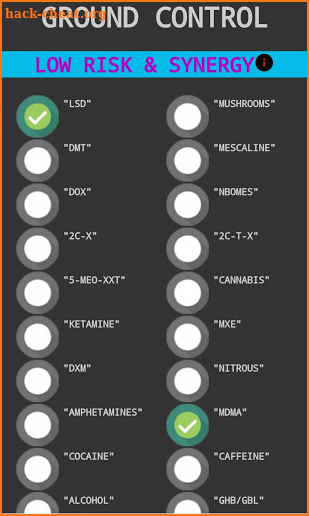 Ground Control - Drug interaction checker screenshot