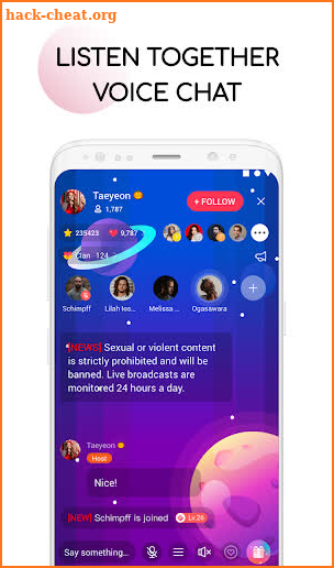 Group Voice Chatroom, Listen Together, Cuddle Lite screenshot