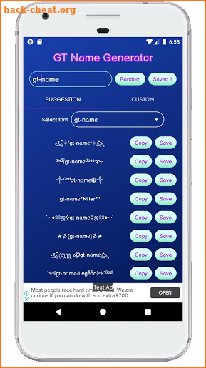 GT Nickname Generator screenshot
