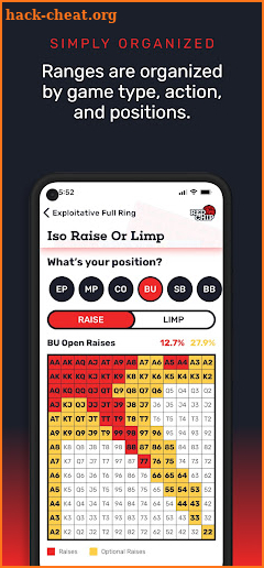 GTO Poker Ranges By Red Chip screenshot